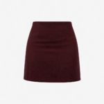 Bordo Süet Mini Etek
