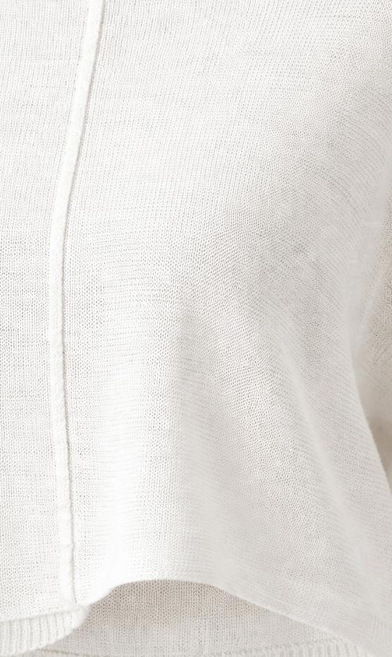 Beyaz Triko Bluz - Görsel 4