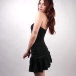 Gold Toka Detaylı Mini Elbise