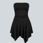 Siyah Dalgıç Kumaş Elbise